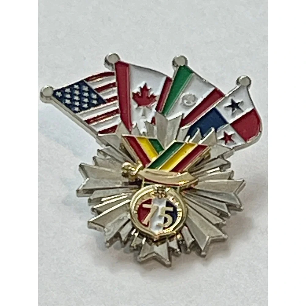 Shriners Paul Baker Intl CMDR 2005-2006 International Flags‎ 75th Ann Pin 00859